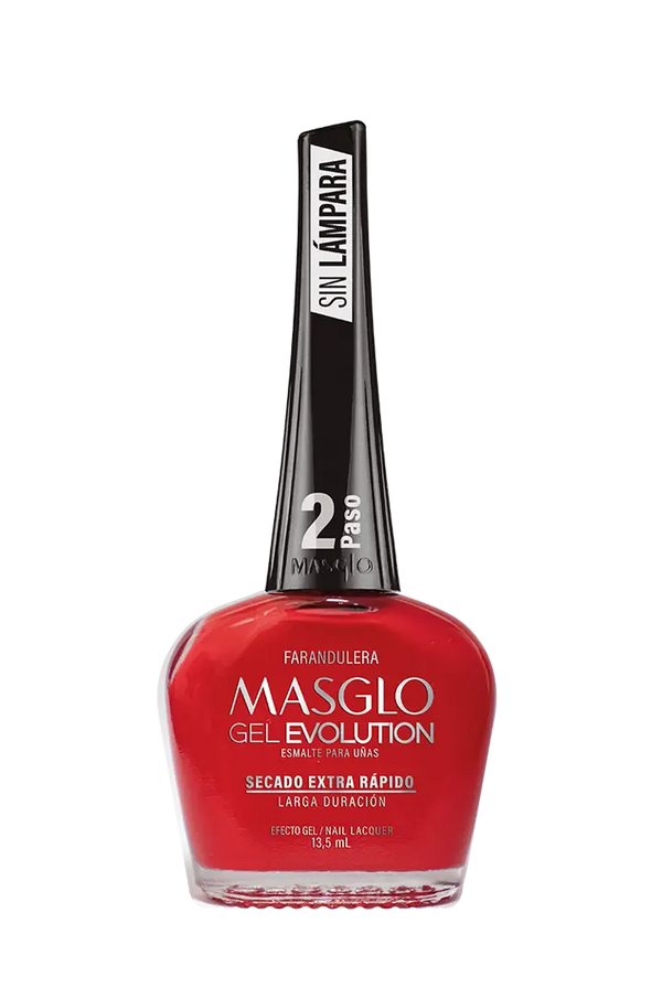 FARANDULERA - ESMALTE GEL EVOLUTION EFECTO GEL MASGLO 13,5 ML CREMOSO - GAMA ROJO