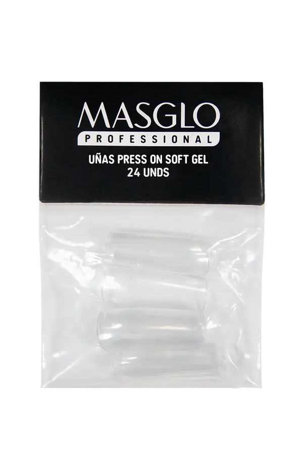 TIPS PRESS ON SOFT GEL CLEAR MASGLO X 24 UND