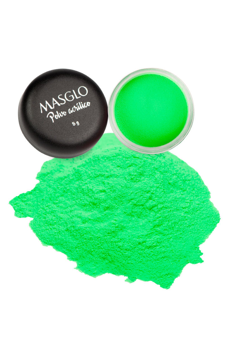 ACRILICO NEON VERDE 5GR| UÑAS ACRÍLICAS | MASGLO COLOMBIA
